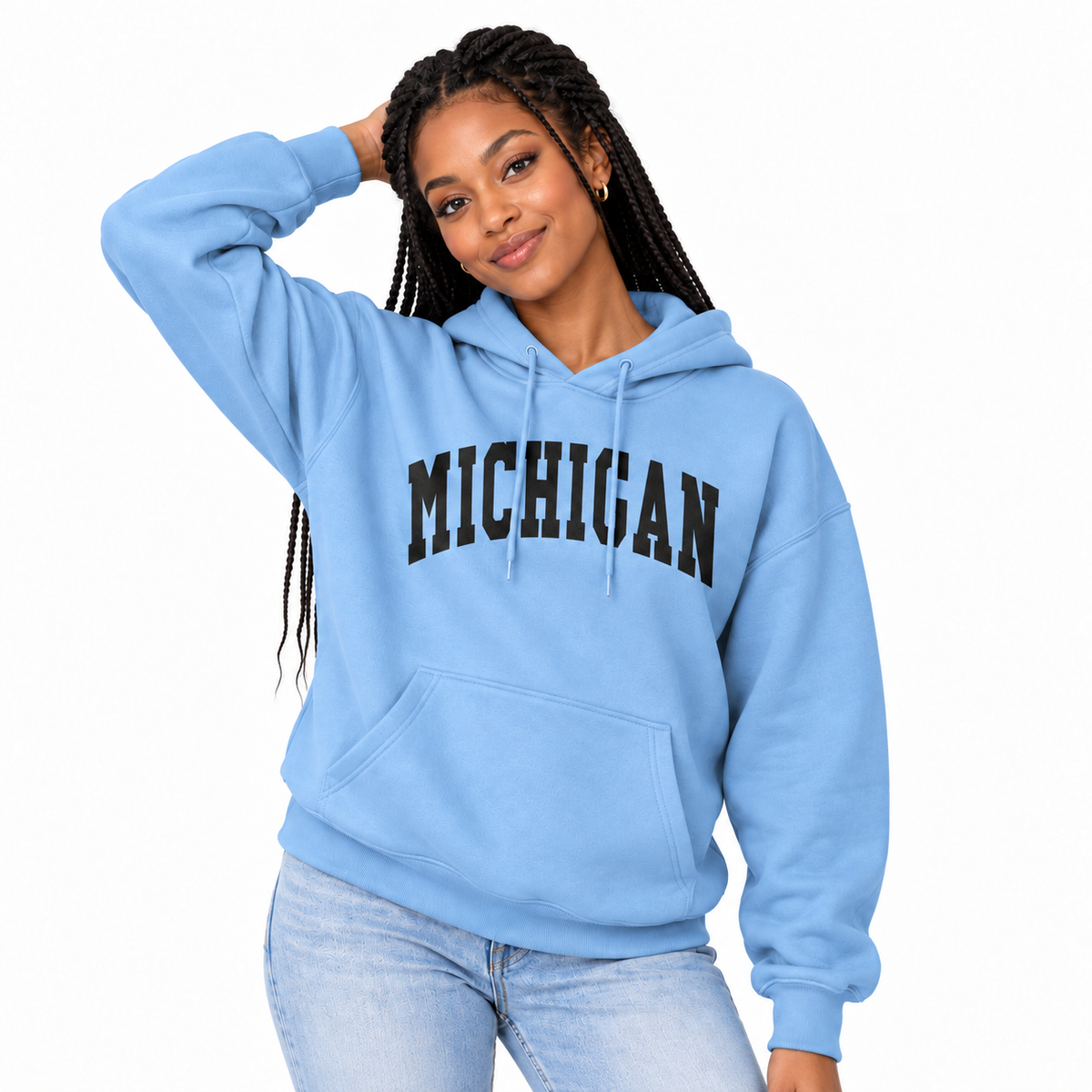 Michigan Classic Arch Bold Letters White Hoodie