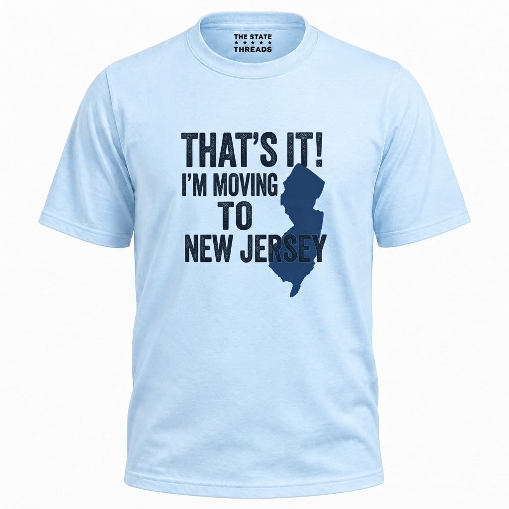 New Jersey Moving To State Map Humorous Graphic Shirt