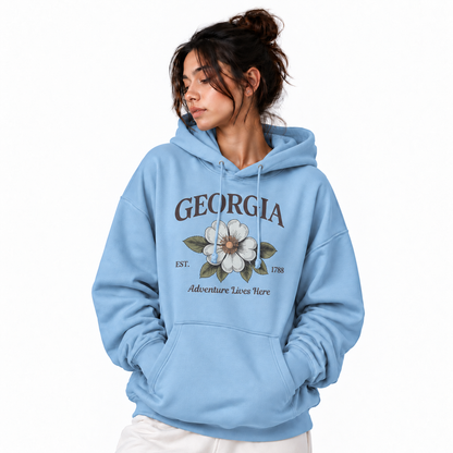 Georgia State Flower Adventure Lives Here Hoodie