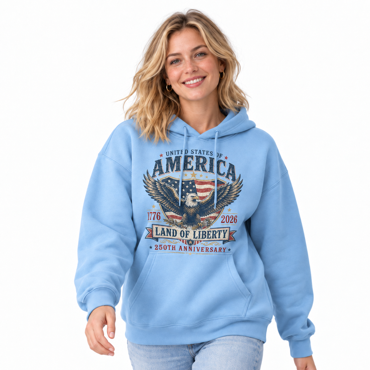 America Land Of Liberty 250th Anniversary Hoodie