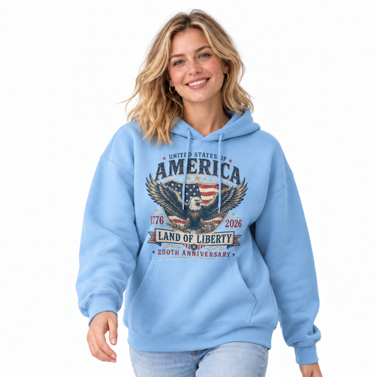 America Land Of Liberty 250th Anniversary Hoodie