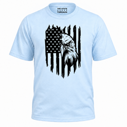 America Distressed Flag Eagle Silhouette Graphic Shirt