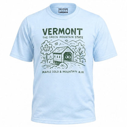 Vermont Green Mountain State Maple Gold Covered Bridge Shirt