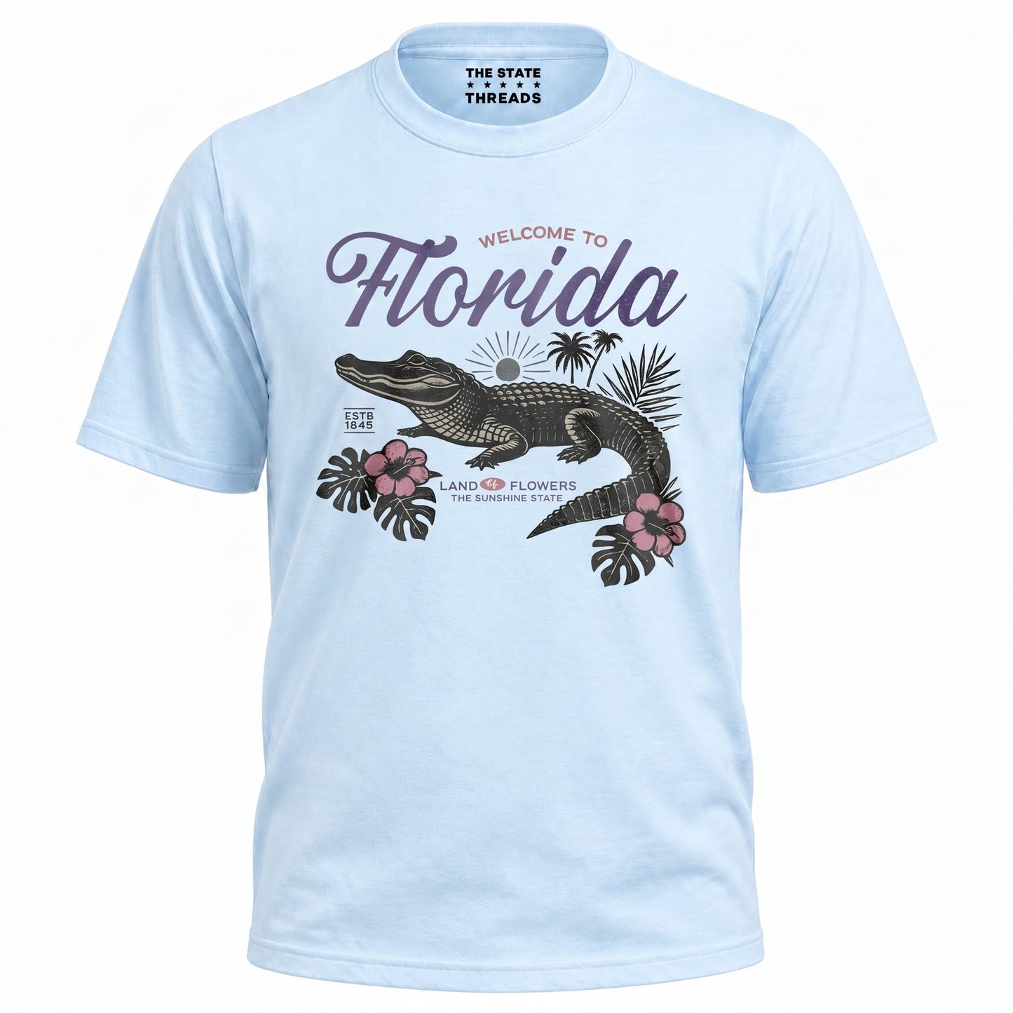Welcome to Florida Alligator Retro Floral Summer Shirt
