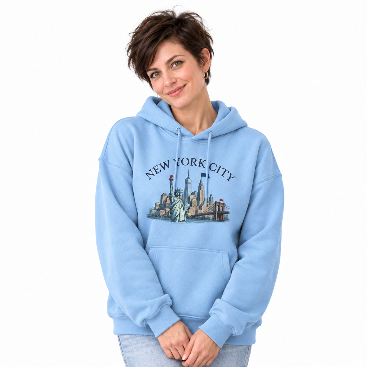 New York City Statue of Liberty Skyline Hoodie