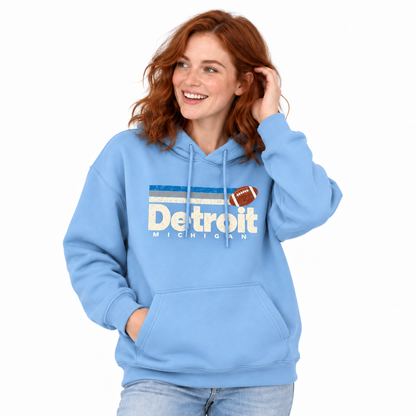 Detroit Michigan Vintage Football Retro Hoodie