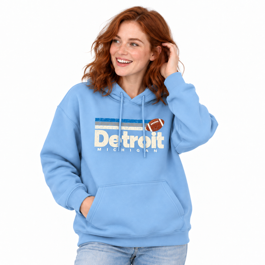 Detroit Michigan Vintage Football Retro Hoodie