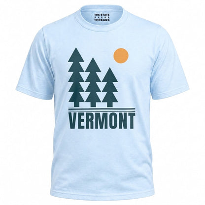 Vermont Minimalist Pine Trees Sun Nature Graphic Shirt