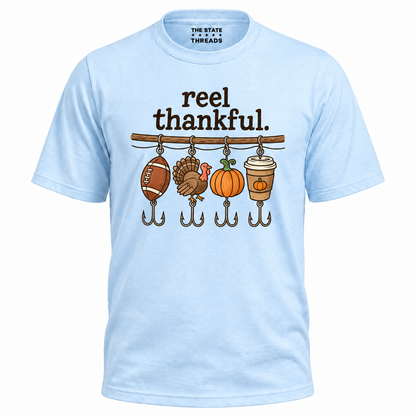 America Reel Thankful Thanksgiving Fishing Graphic Shirt
