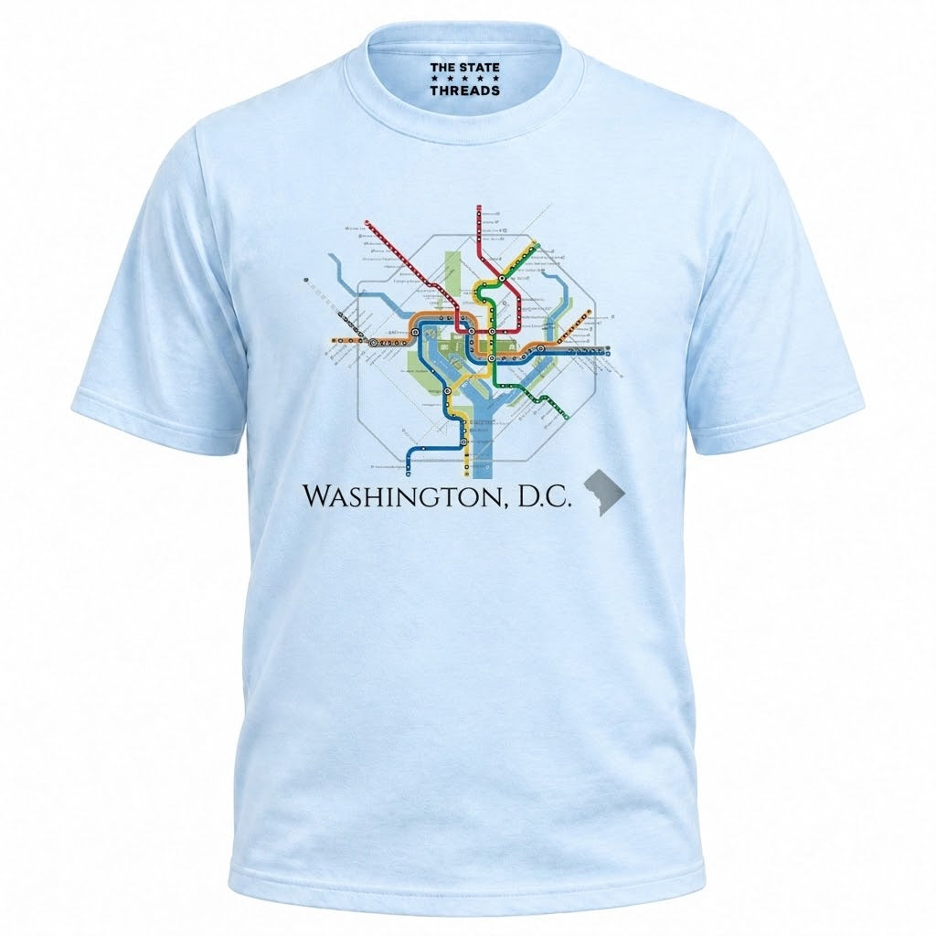 Washington DC Metro Map Transit Minimalist Shirt
