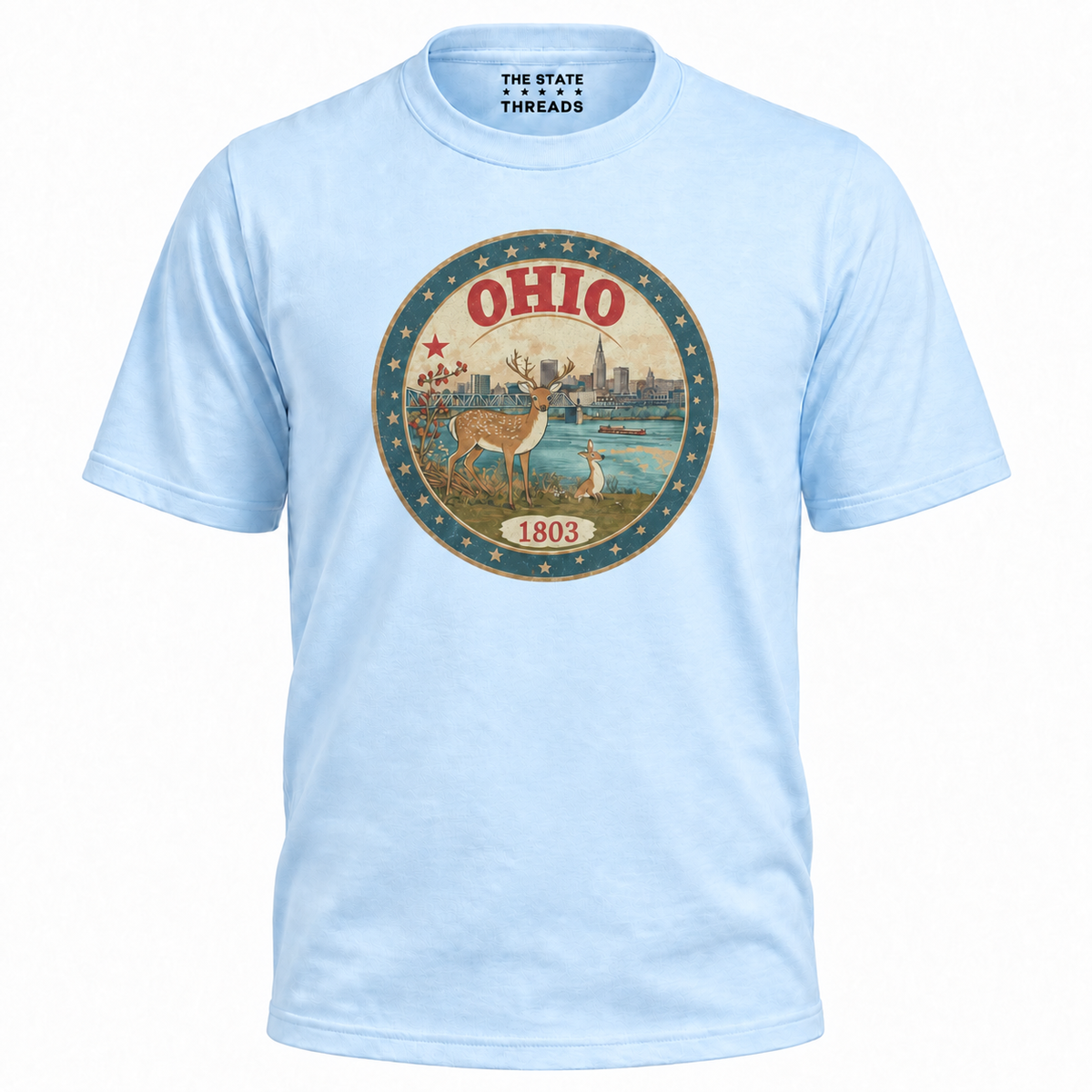 Ohio 1803 Wildlife Deer Scenic River Skyline Shirt