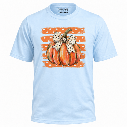America Autumn Preppy Polka Dot Pumpkin Shirt