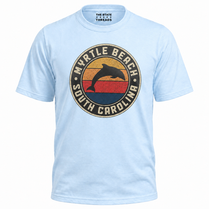 Myrtle Beach South Carolina Retro Dolphin Sunset Shirt