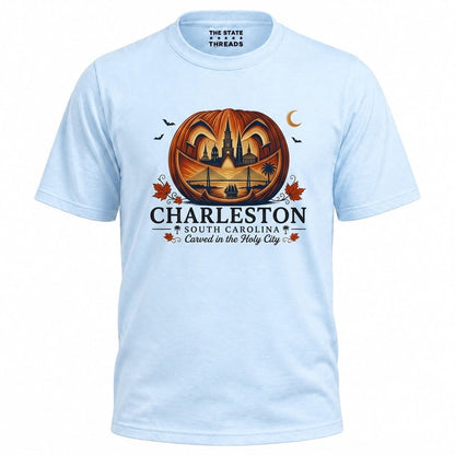 South Carolina Charleston Carved Pumpkin Skyline Halloween Shirt