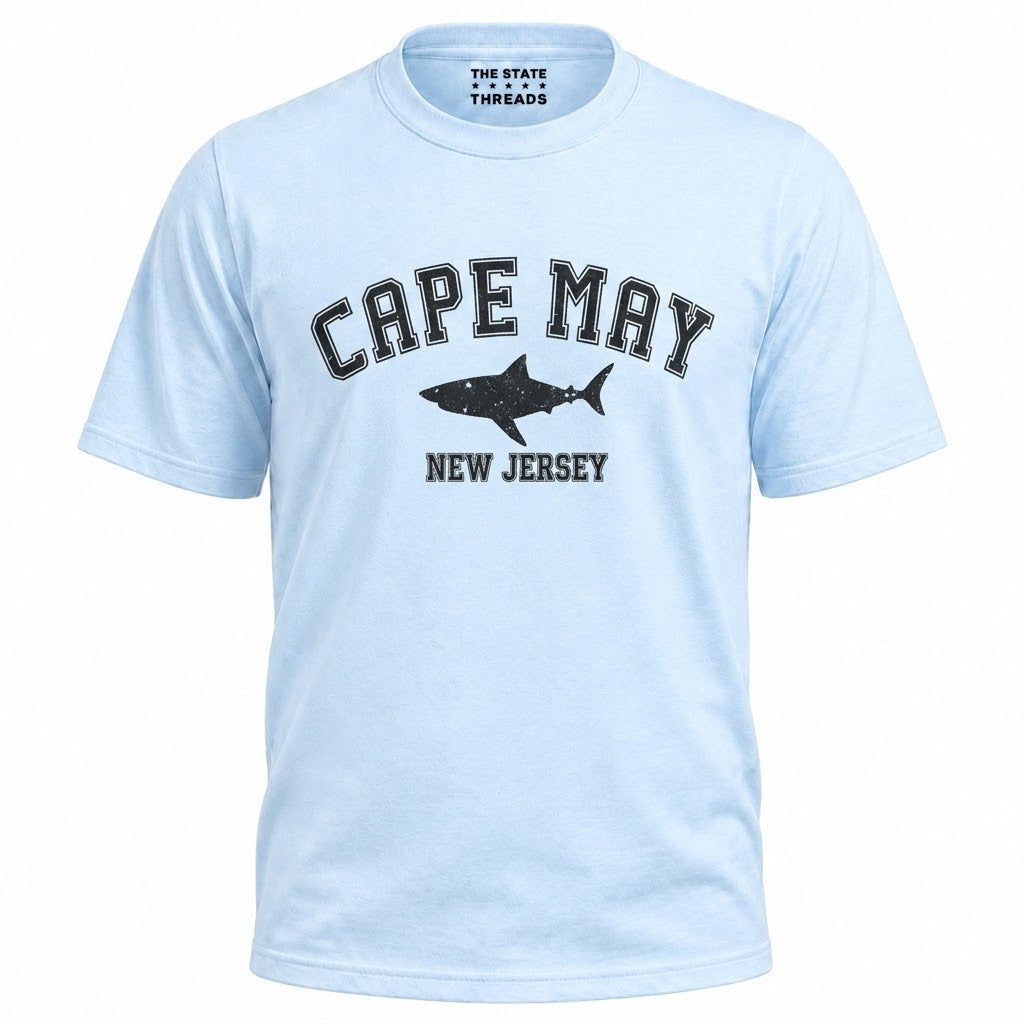 New Jersey Cape May Shark Graphic Coastal Shirt