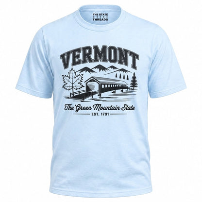Vermont Green Mountain State Covered Bridge Vintage Shirt