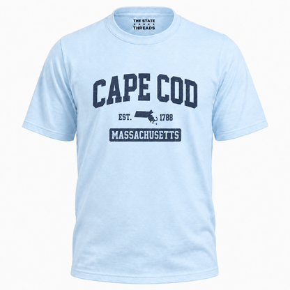 Cape Cod Massachusetts Vintage Distressed Map Shirt