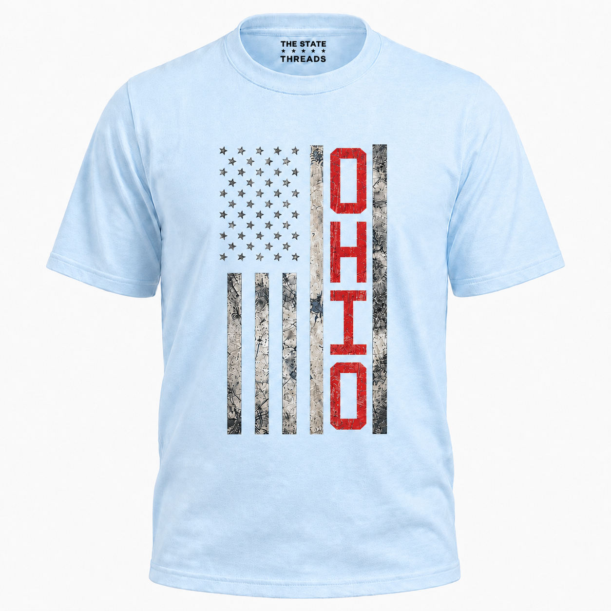 Ohio American Flag Patriotic Distressed State Shirt