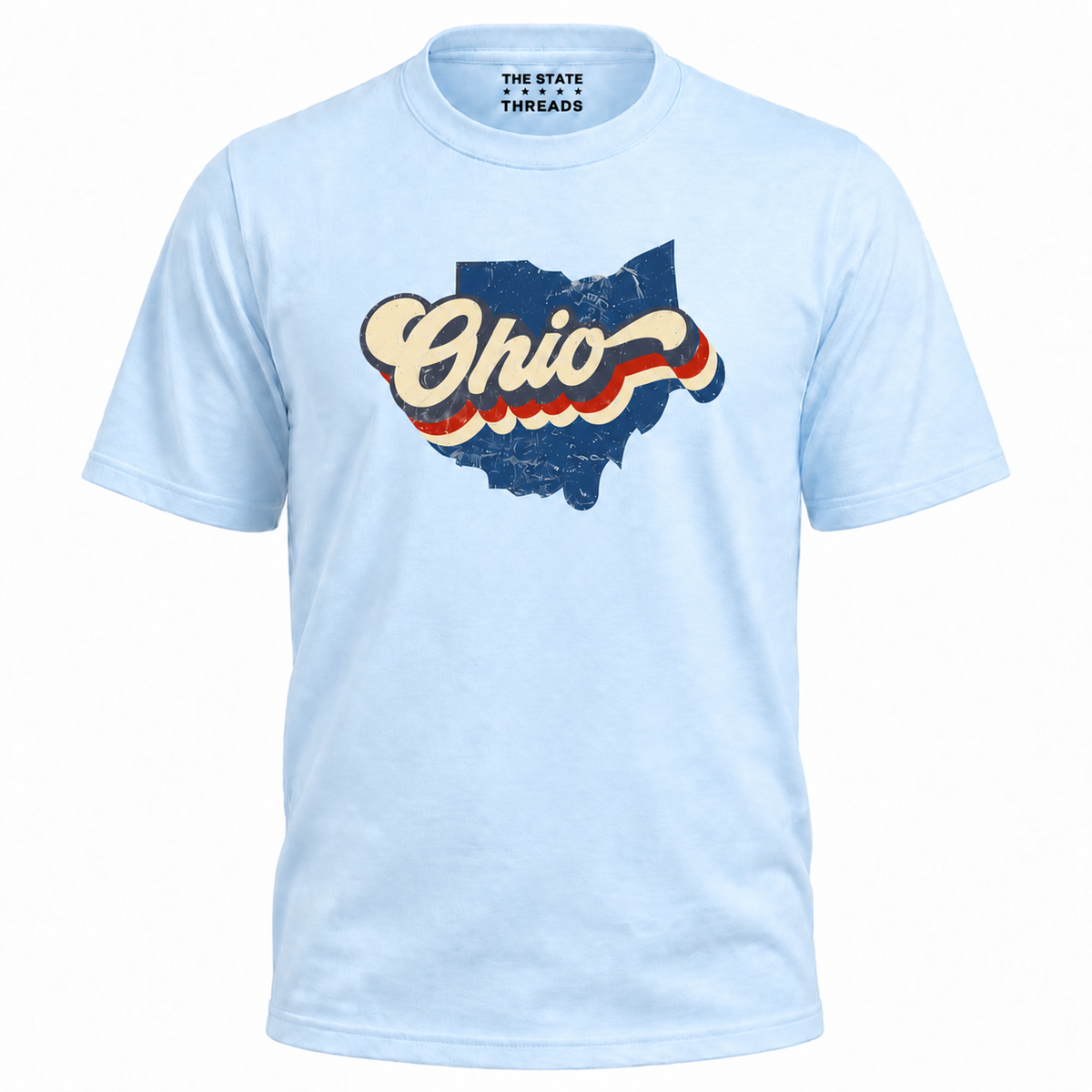 Ohio Vintage State Map Retro Stripes Pride Shirt
