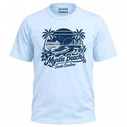 South Carolina Myrtle Beach Retro Coastal Sunset Graphic Shirt
