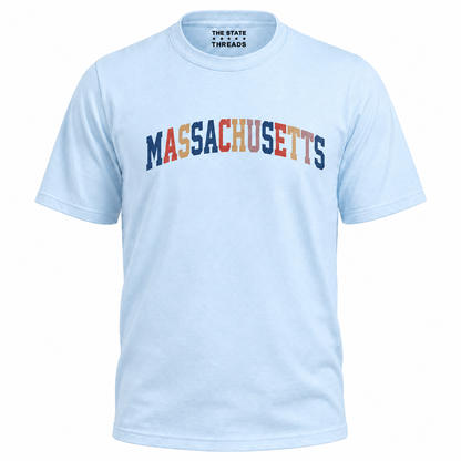 Massachusetts Retro Colorful Arch Typography Shirt