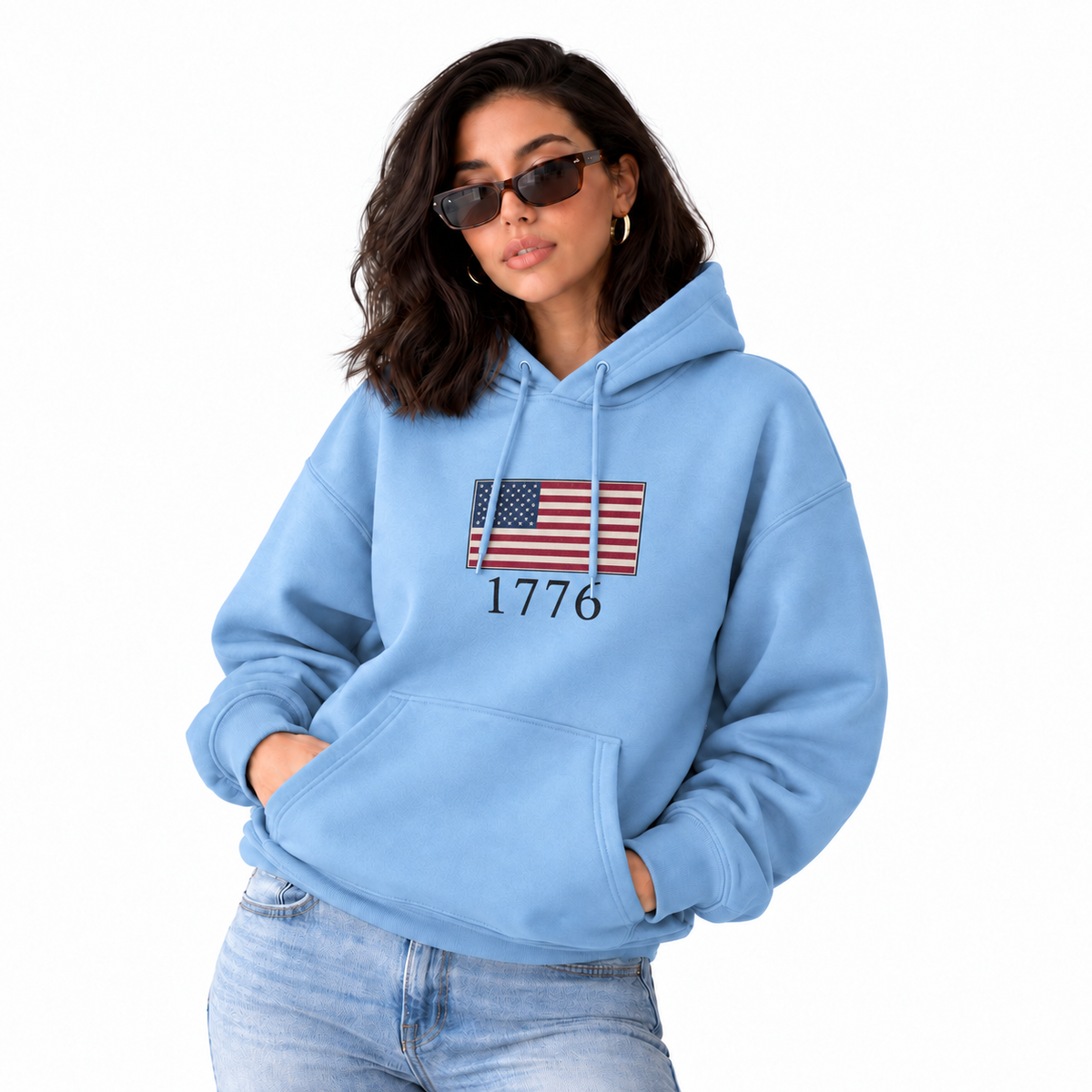 America 1776 Vintage Flag Hoodie