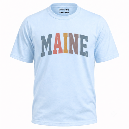 Maine Retro Pastel Varsity Lettering Shirt