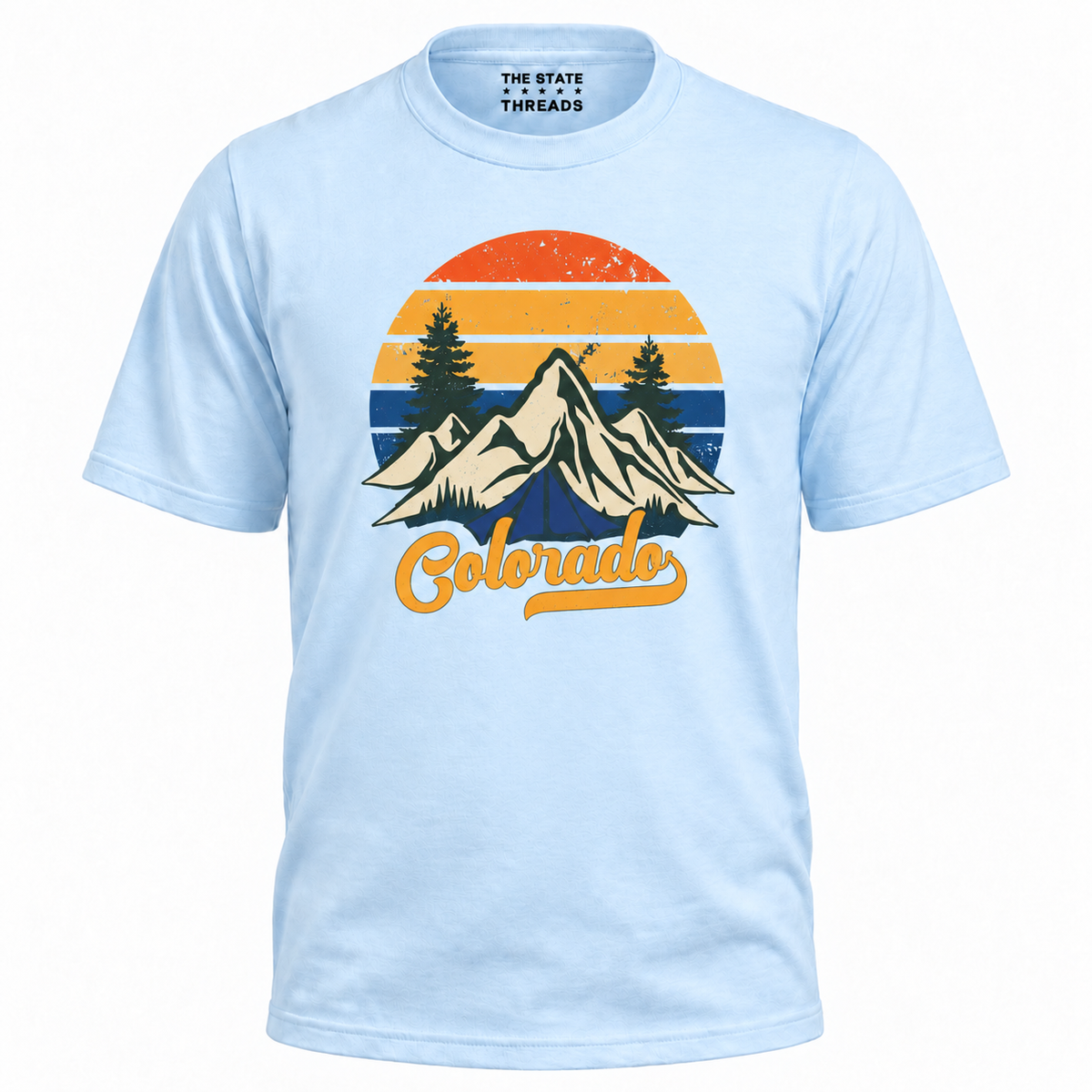 Colorado Retro Mountain Camping Sunset Graphic Shirt