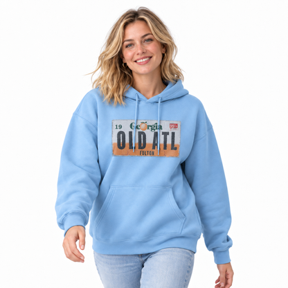 Georgia Old Atl Vintage License Plate Hoodie