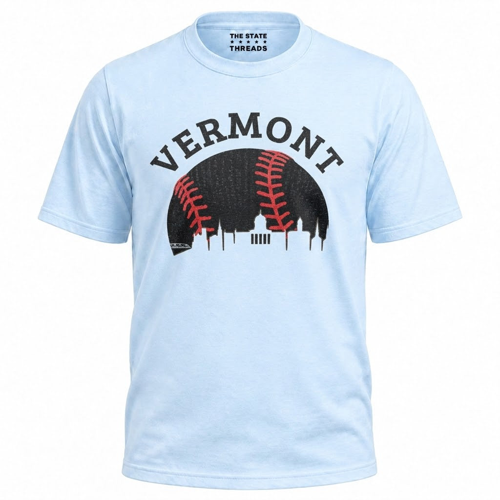 Vermont Baseball City Skyline Sports Fan Shirt