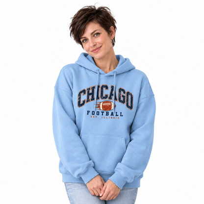 Chicago Football Vintage Retro Blue Hoodie