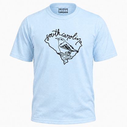 South Carolina State Bird Outline Map Shirt