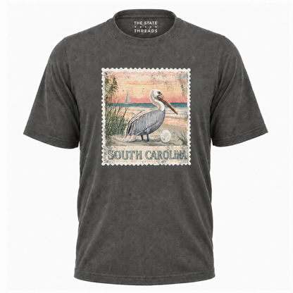 South Carolina Vintage Pelican Beach Stamp Shirt
