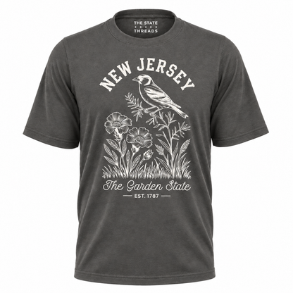 New Jersey Garden State Goldfinch Floral  shirt