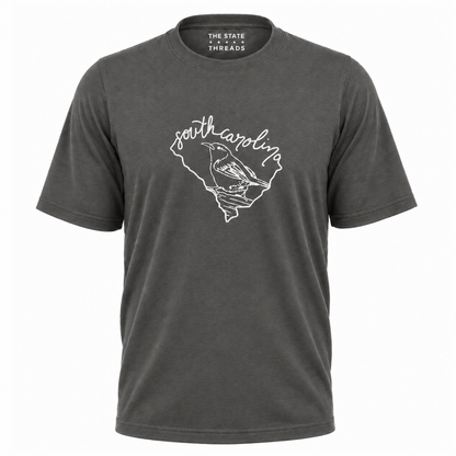 South Carolina State Bird Outline Map Shirt