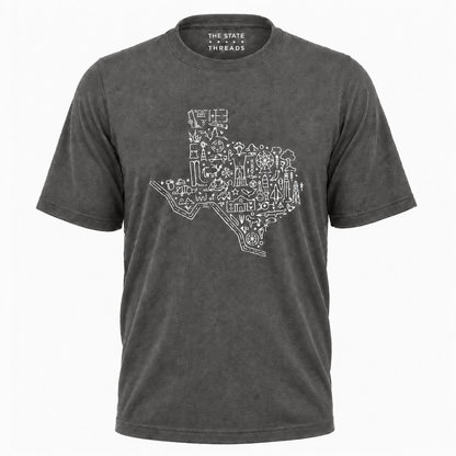 Texas Hand Drawn Map Line Art Shirt