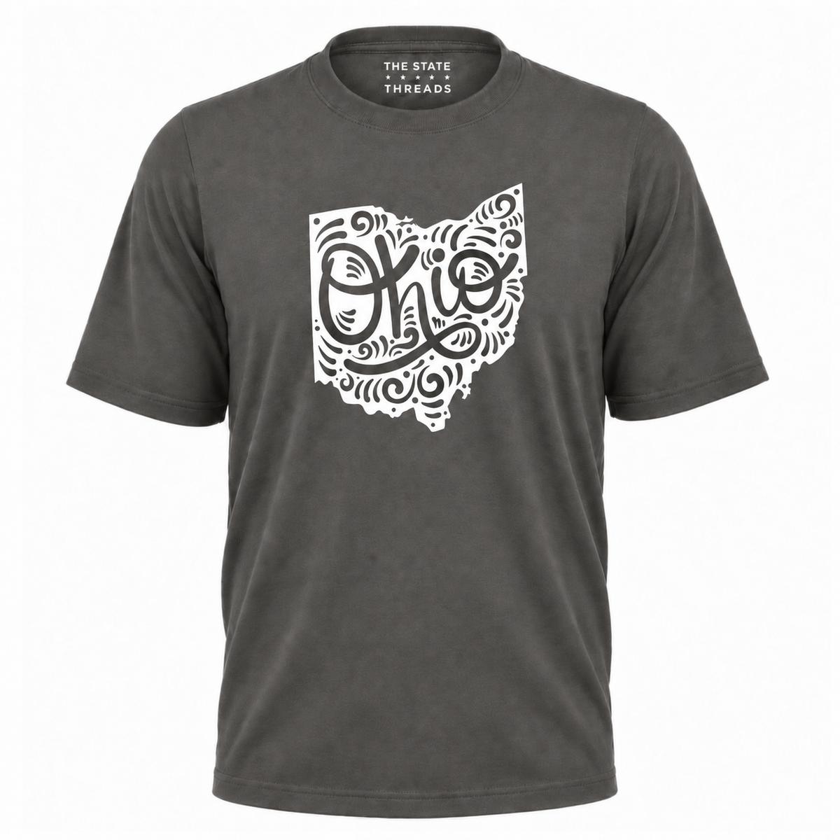 Ohio State Map Mandala Swirl Typography Shirt