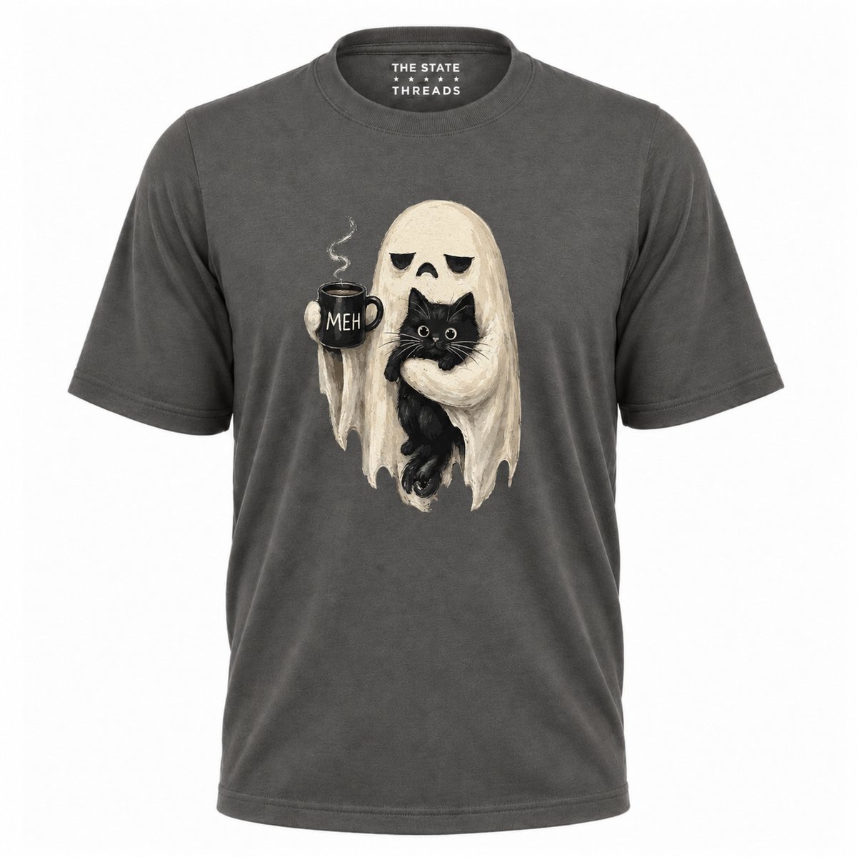 America Ghost Black Cat Coffee Halloween Spooky Shirt