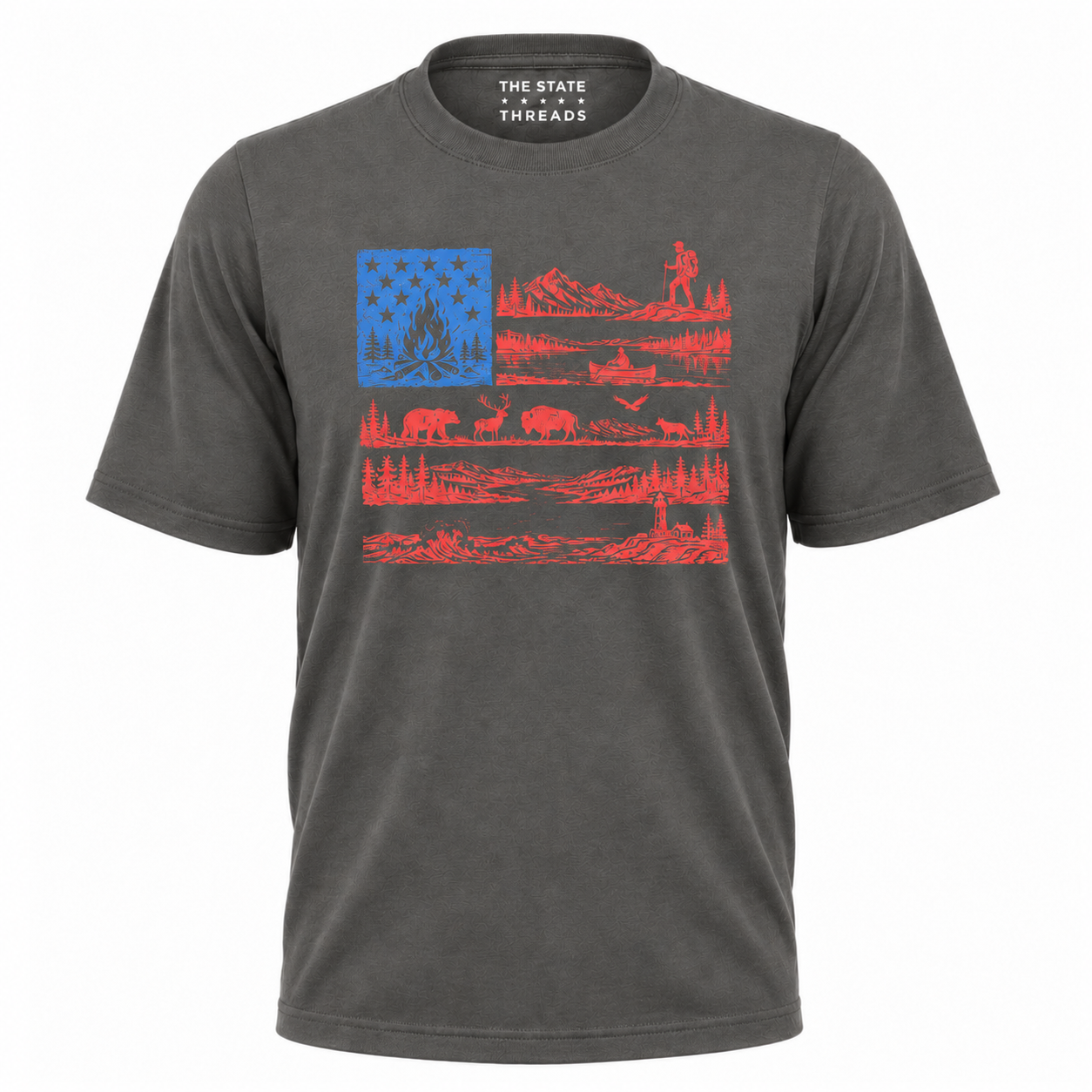 America Flag National Park Outdoor Wildlife Graphic Shirt