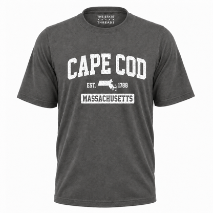 Cape Cod Massachusetts Vintage Distressed Map Shirt