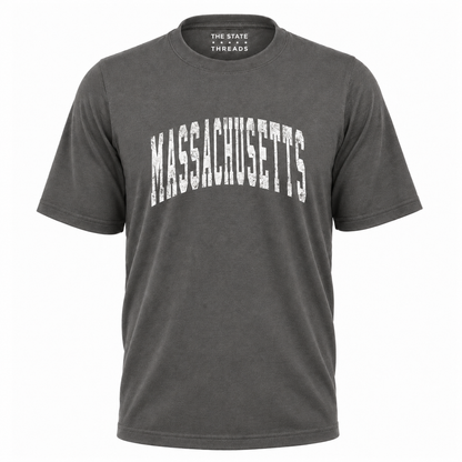 Massachusetts Distressed Vintage Block Letters Shirt
