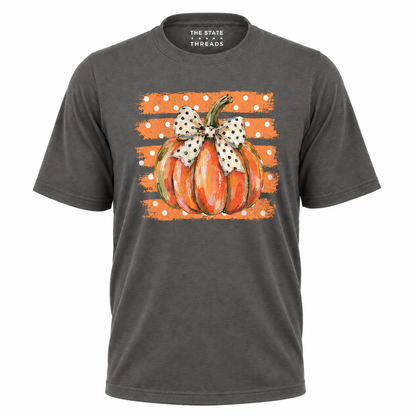 America Autumn Preppy Polka Dot Pumpkin Shirt