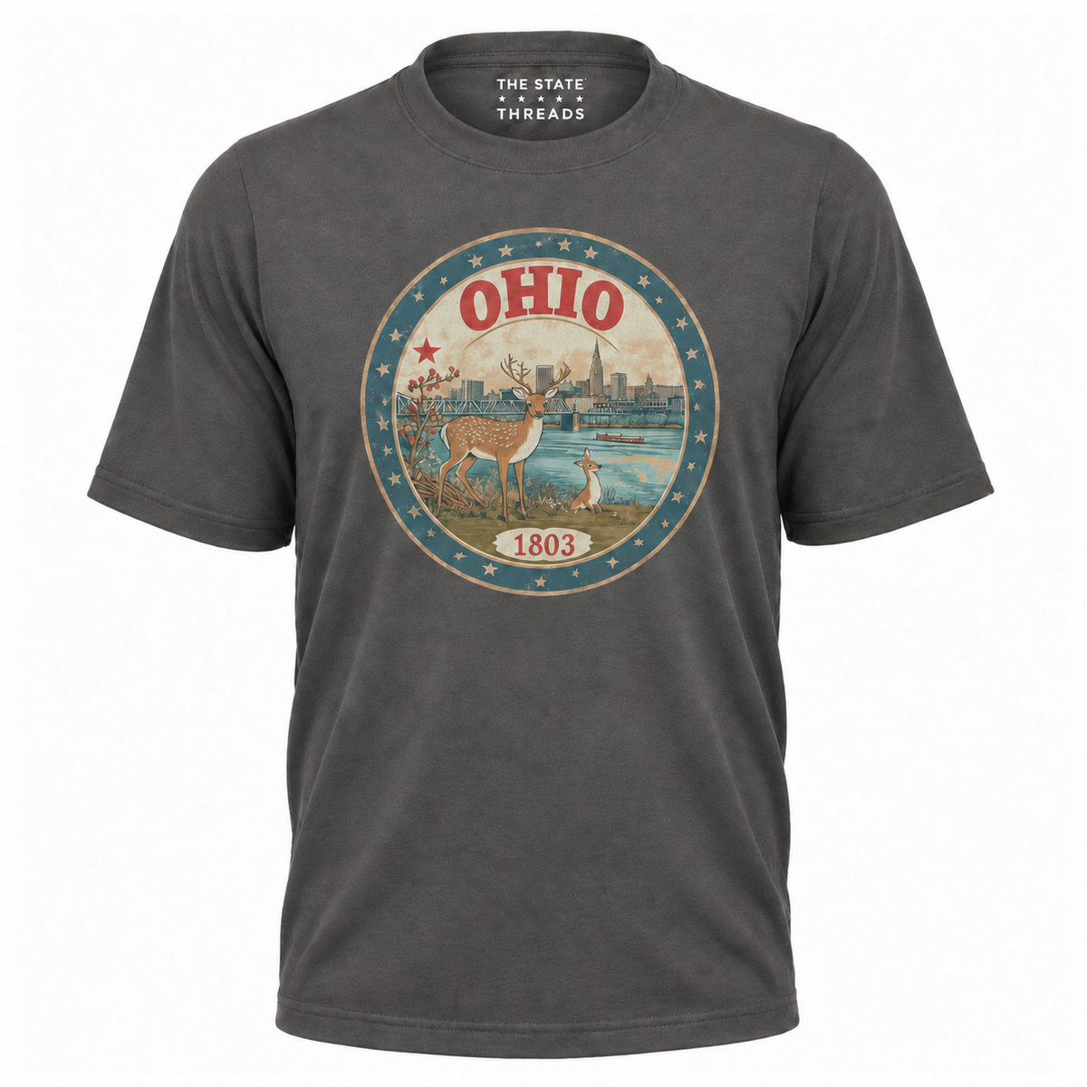 Ohio 1803 Wildlife Deer Scenic River Skyline Shirt