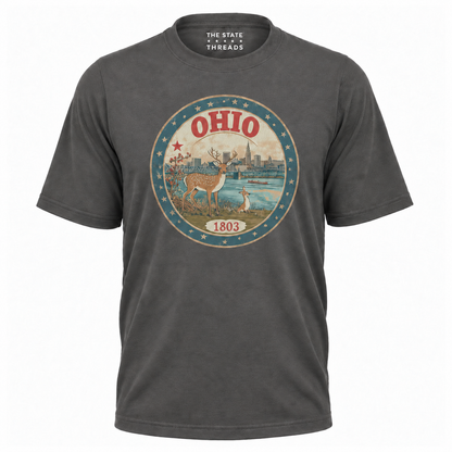 Ohio 1803 Wildlife Deer Scenic River Skyline Shirt