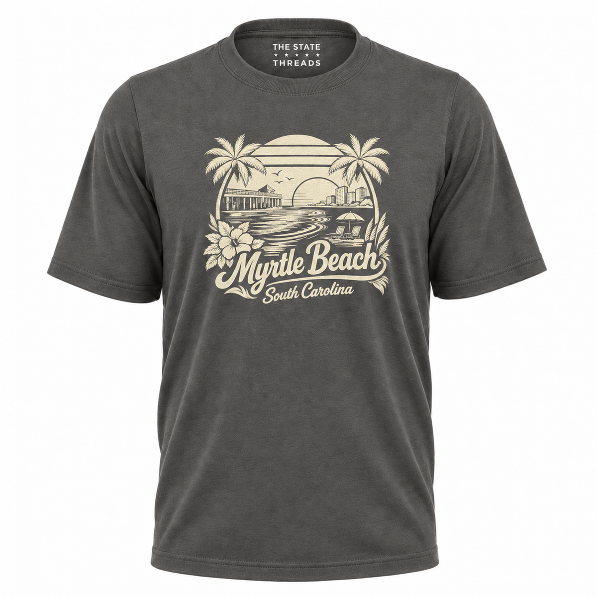 South Carolina Myrtle Beach Retro Coastal Sunset Graphic Shirt