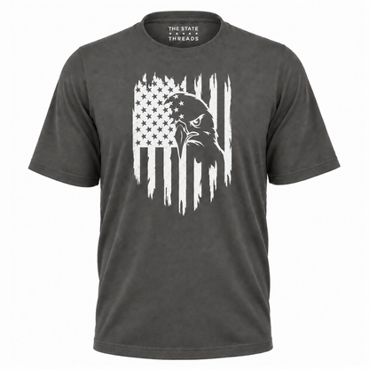 America Distressed Flag Eagle Silhouette Graphic Shirt