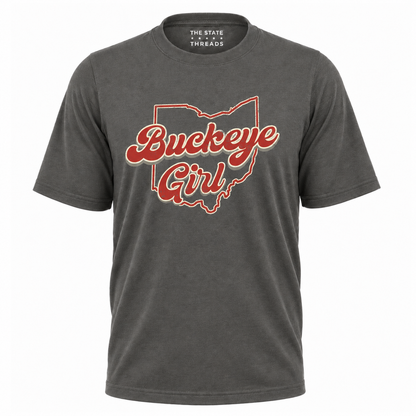Ohio Buckeye Girl State Outline Pride Shirt