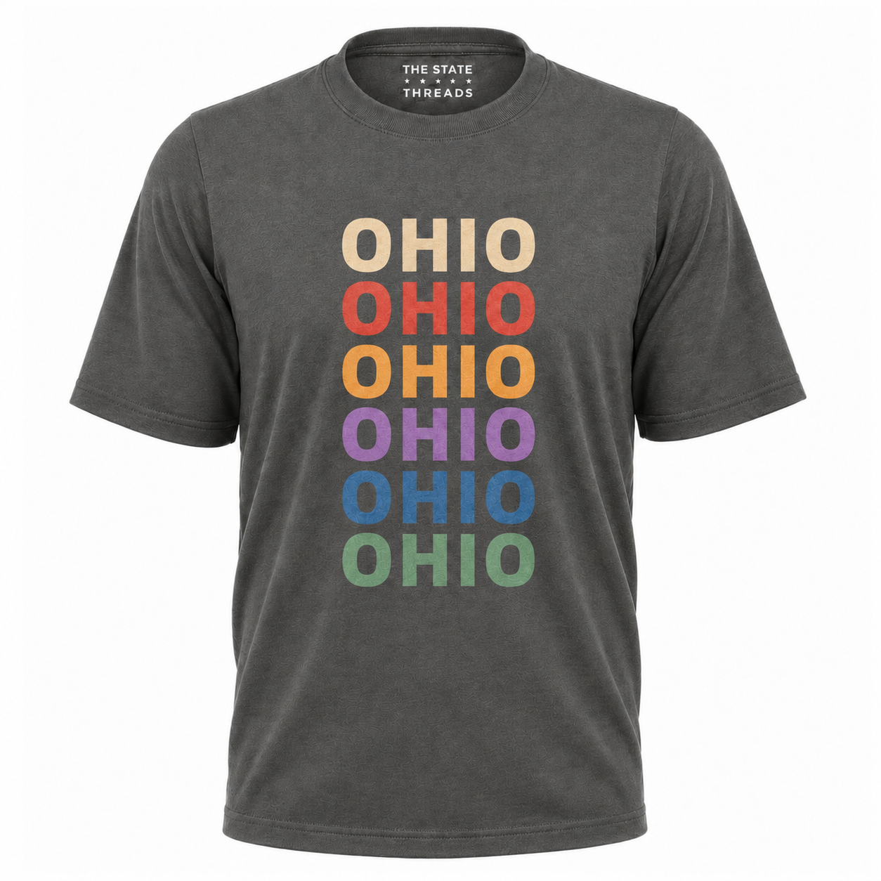 Retro Ohio Colorful Stacked Typography State Shirt