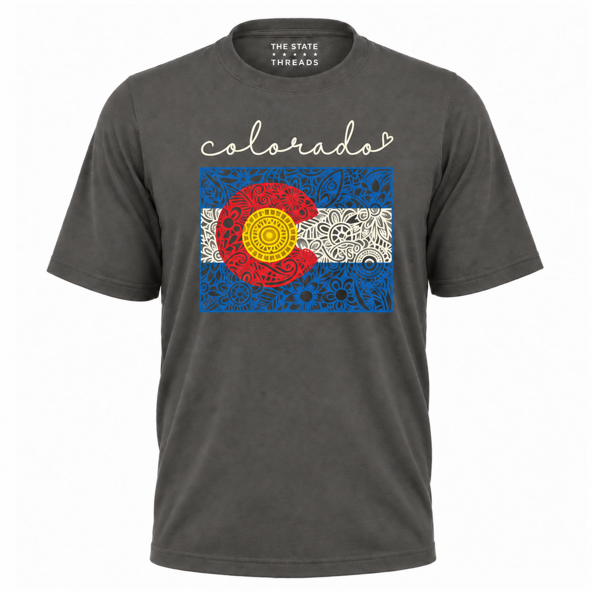 Colorado State Flag Floral Doodle Art Shirt