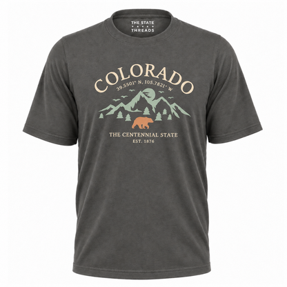 Colorado Centennial State Mountains Bear Graphic Shirt